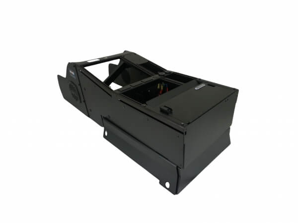 Vehicle-Specific 15″ Wide Angled Console with Internal PocketJet 8 Printer Mount for 2021-2024 Chevrolet Tahoe Police Pursuit Vehicle