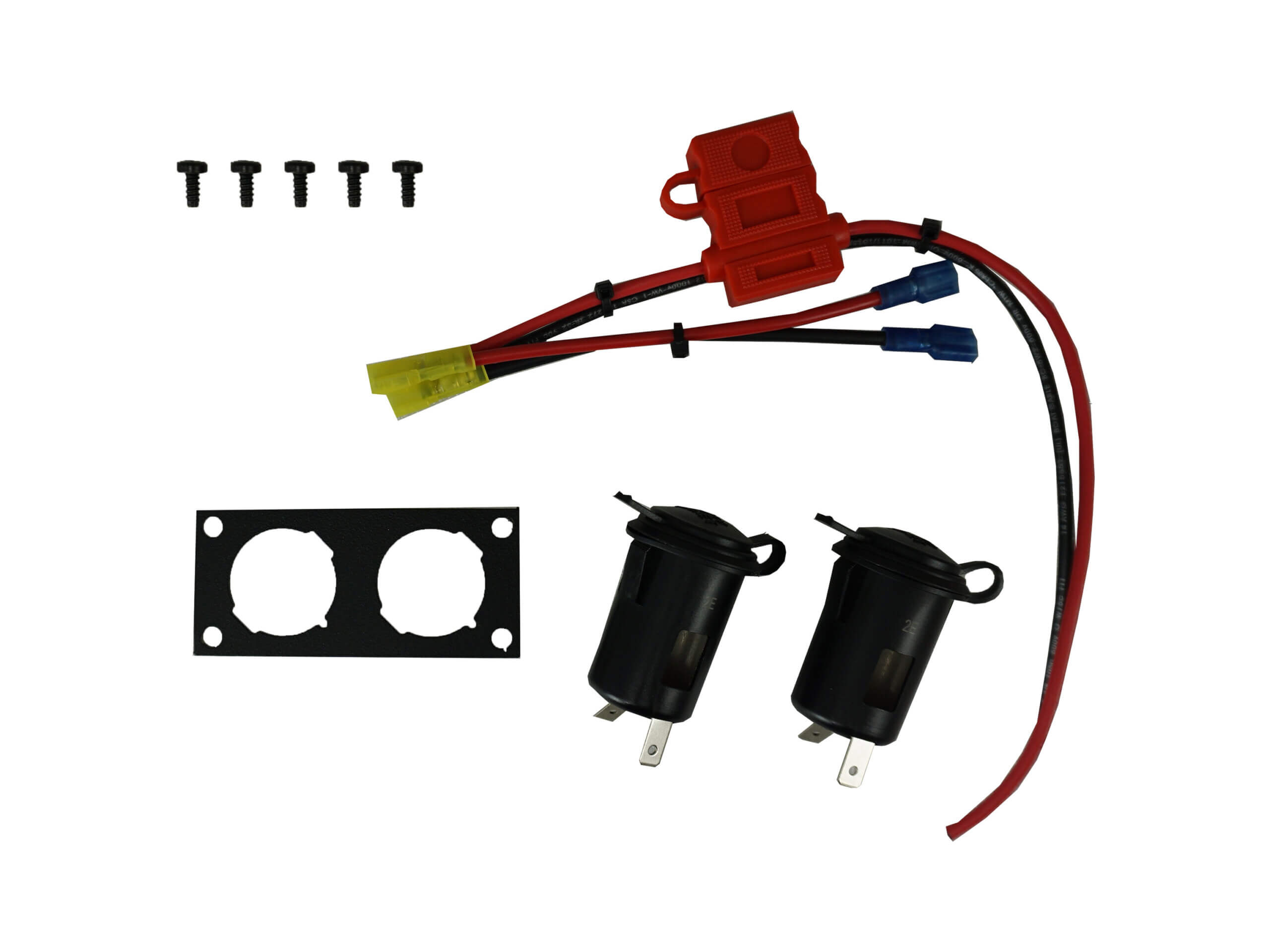 Dual Lighter Plug Socket Bracket w/ 2 Lighter Plugs for Wide VSW Consoles