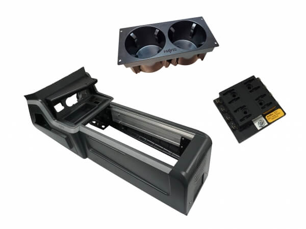Package – VSX Console with Front Bin, Cup Holder and Fuse Block for 2020-2025 Ford Interceptor Utility