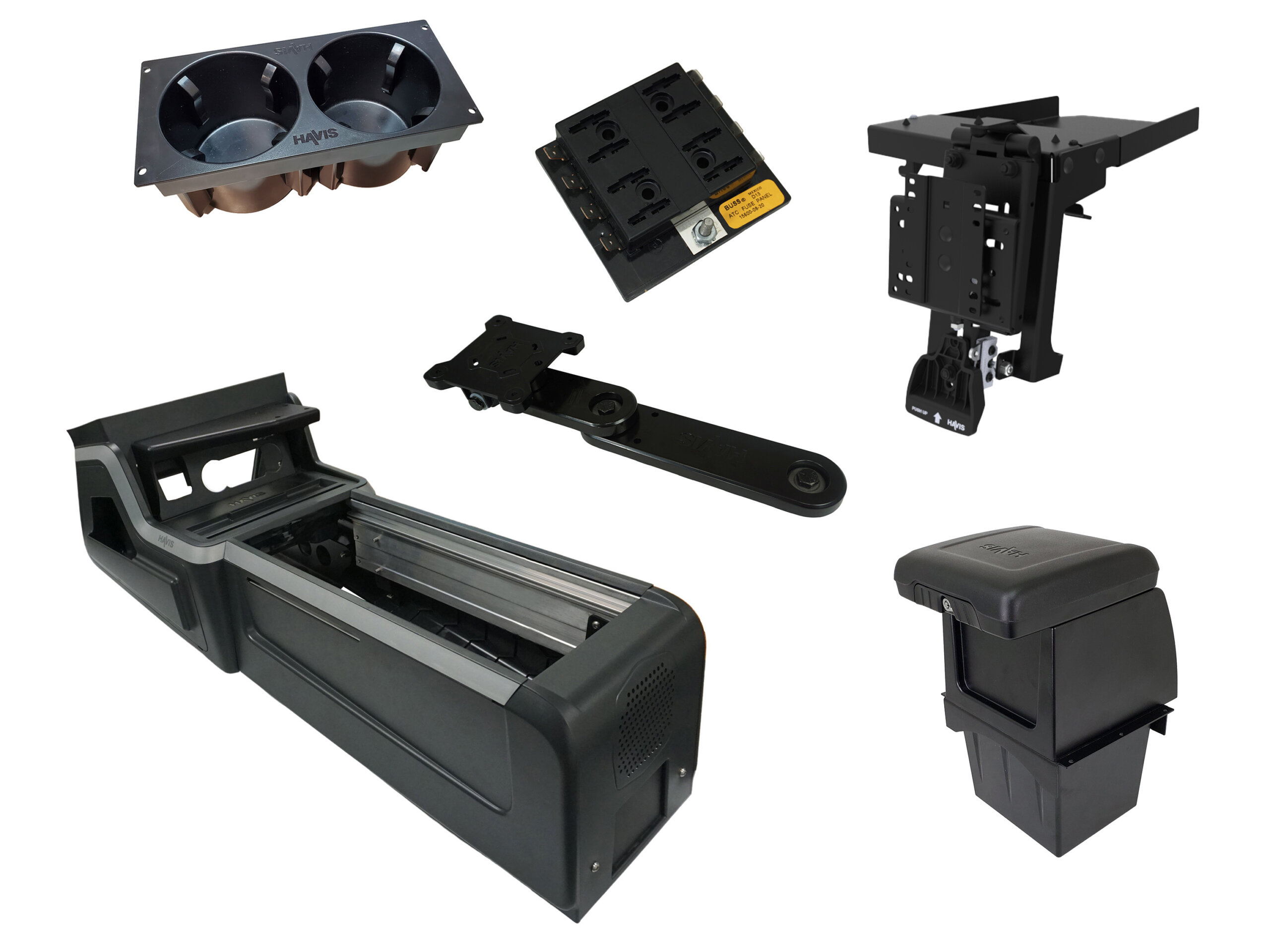 Package – VSX Console with Front PocketJet 6 & 7 Printer Mount for Tablet Docking Stations for 2025 Ford Interceptor Utility