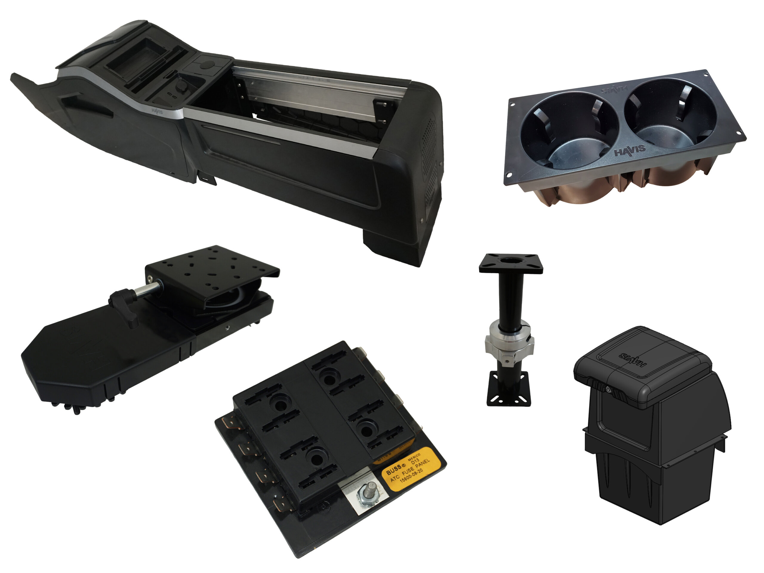 Package – 2024-2025 Chevrolet Blazer EV PPV VSX Console with Front Printer Mount Or Integrated Storage Bin for Laptop Docking Stations