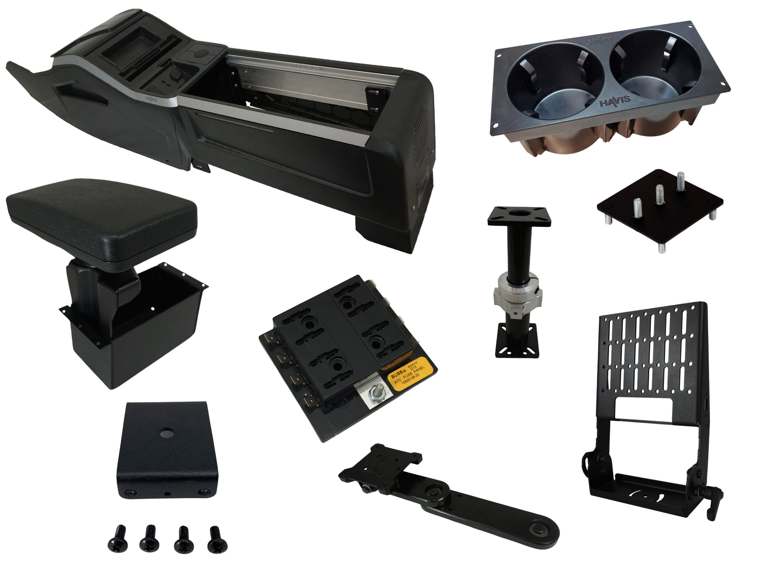 Standard Package – 2024-2025 Chevrolet Blazer EV PPV VSX Console with Front Printer Mount Or Integrated Storage Bin for Tablet Docking Stations