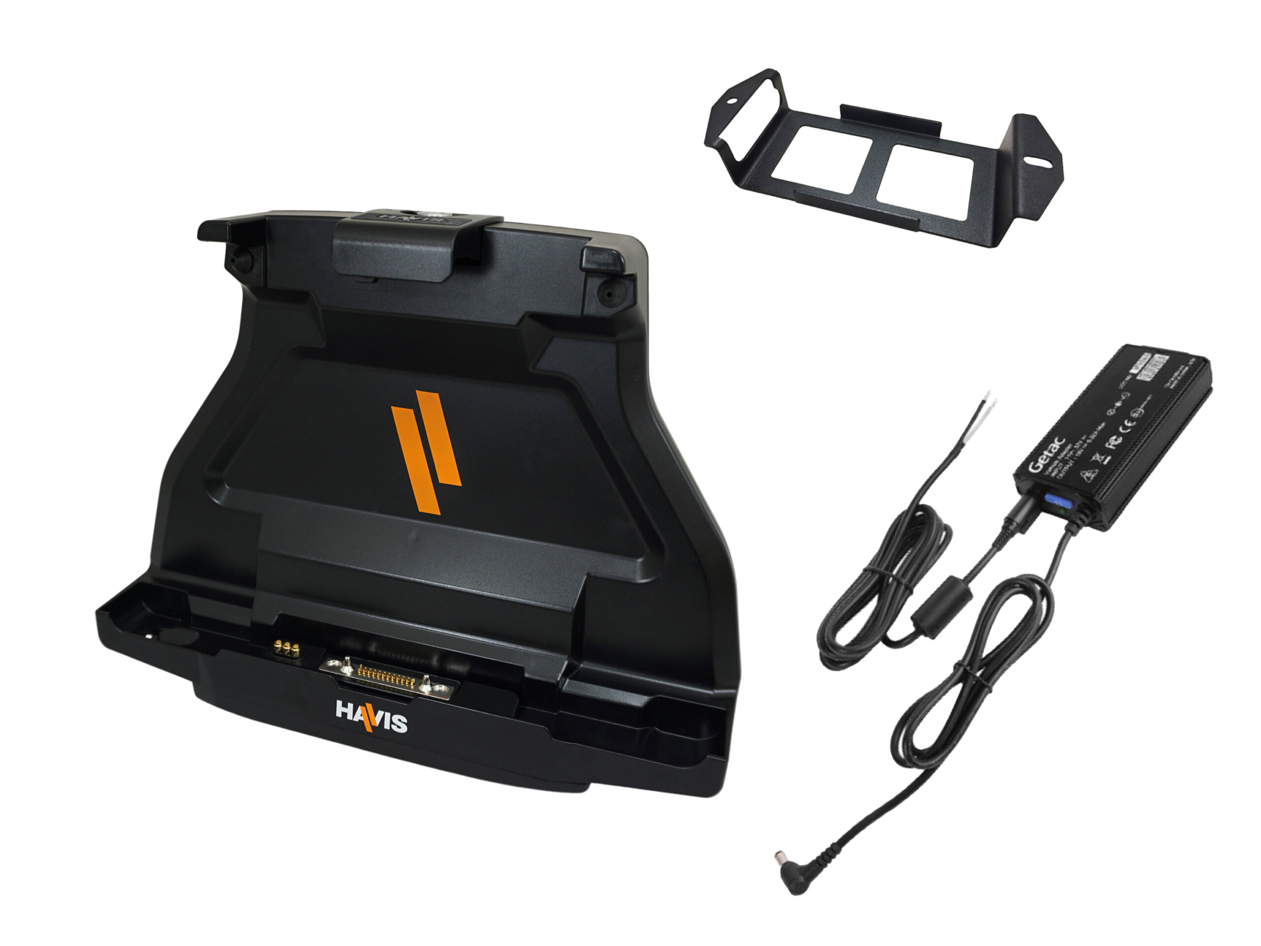 Docking Station For Getac F110 Tablet With Triple Pass-Thru Antenna Connections & External Power Supply with Bare Wire