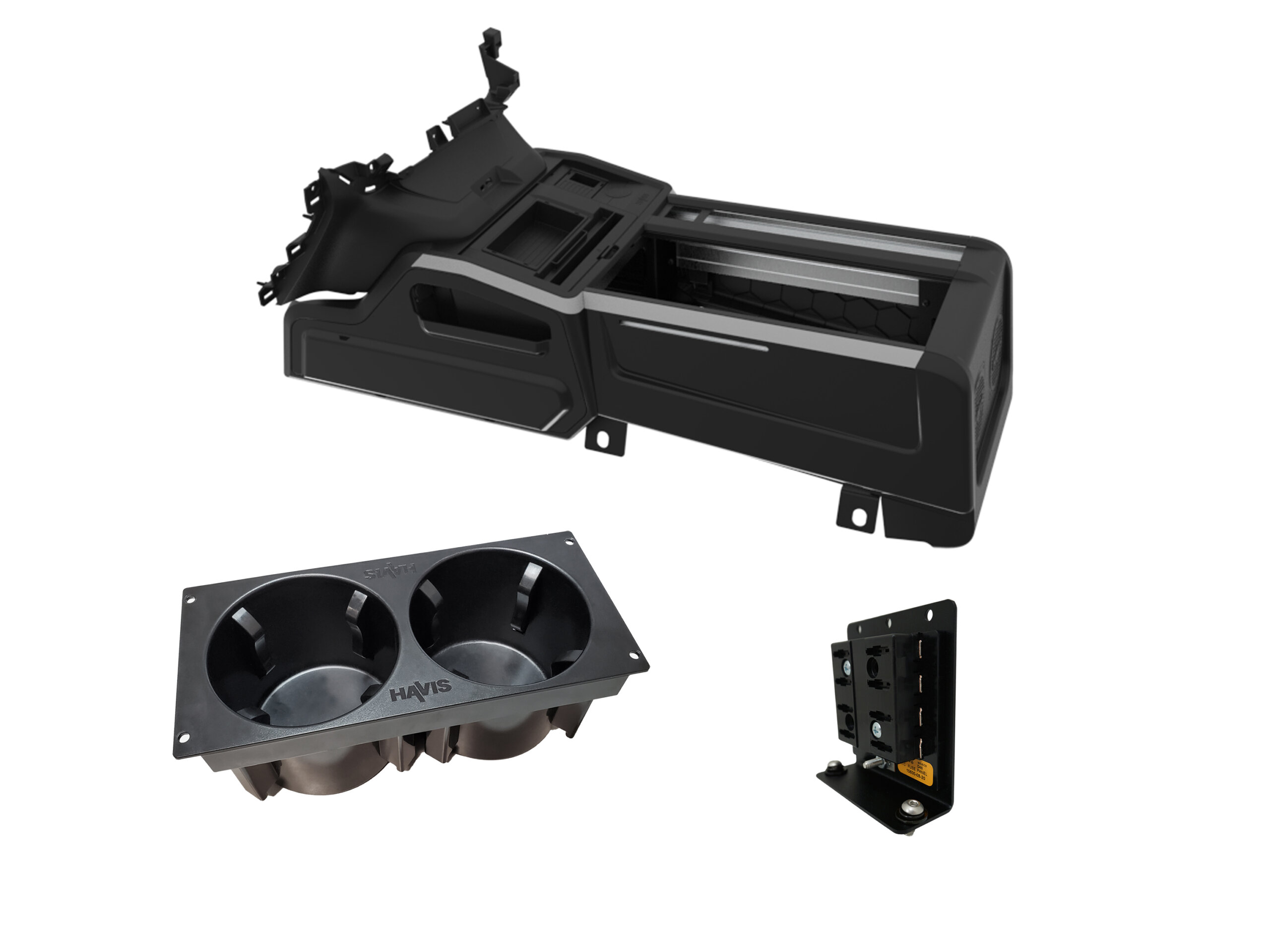 Package – Wide VSX Console with Front Printer Mount, Cup Holder and Fuse Block for 2025 Chevrolet Tahoe PPV & SSV